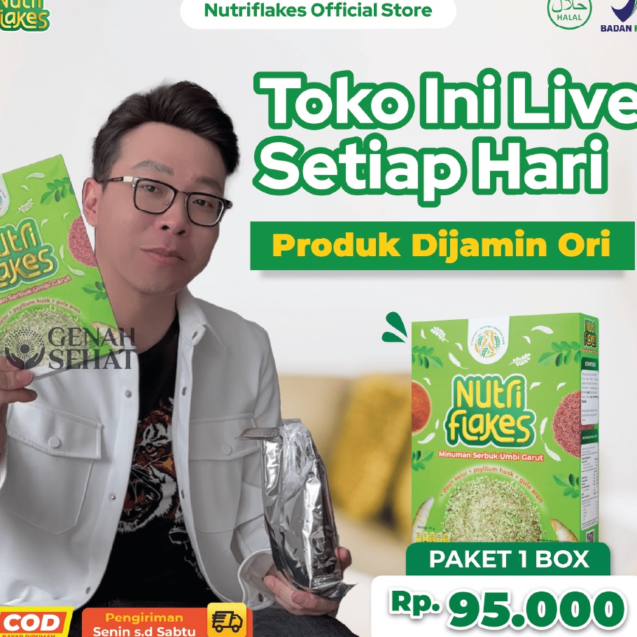 

Diskon Nutriflakes Sereal Umbi Garut Asam Lambung - Ampuh Mengatasi Asam Lambung Gerd, Maag 1 Box Harga Murah