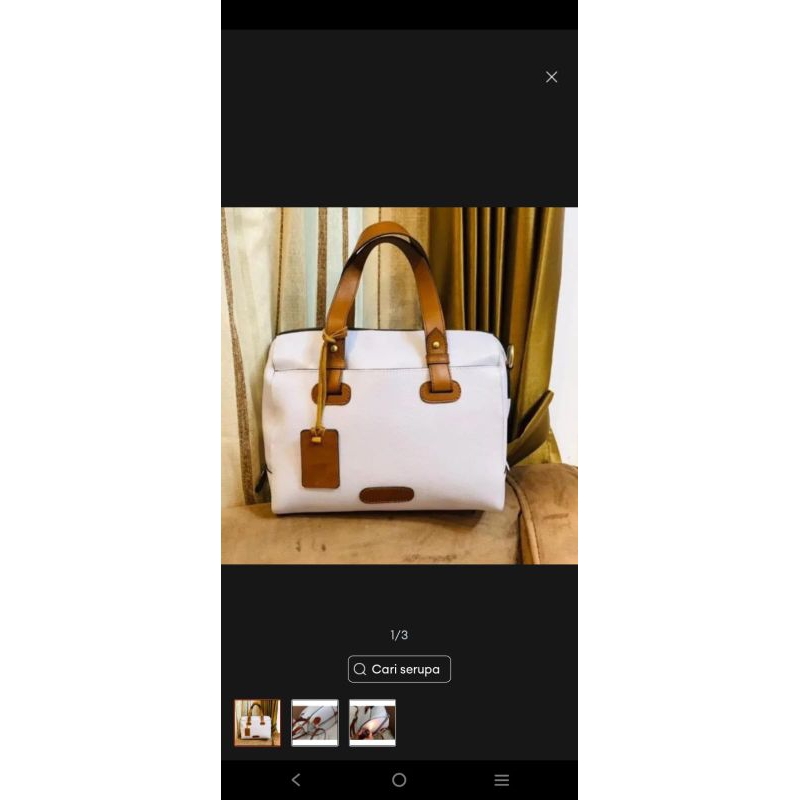 Tas wanita totebag kulit sapi asli rachel putih