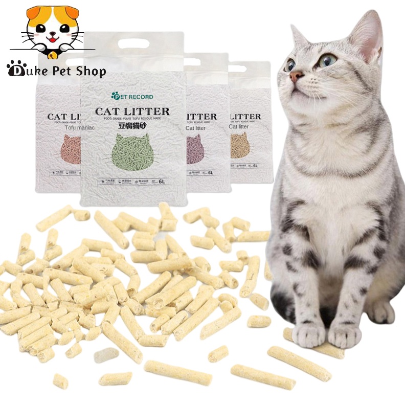 HARGA GROSIR PET RECORD Pasir Tofu Kucing Murah 6 Liter Tofu Soya Cat Litter Pasir Pup Kucing Gumpal