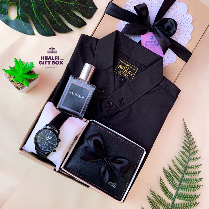 Original Paket Salman Hampers Kaos Kemeja cowok parfum cowok jam tangan dompet cowok kado ulang tahu