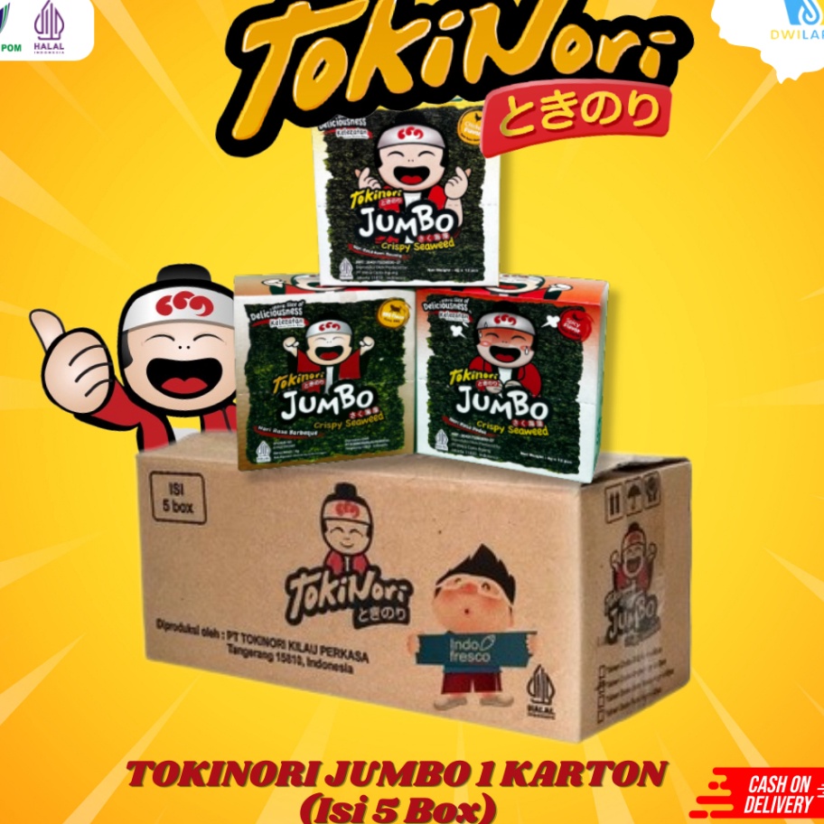 

Terlaris Tokinori Jumbo 1 Karton ISI 5 BOX | Cemilan Rumput Laut Nori #Sale