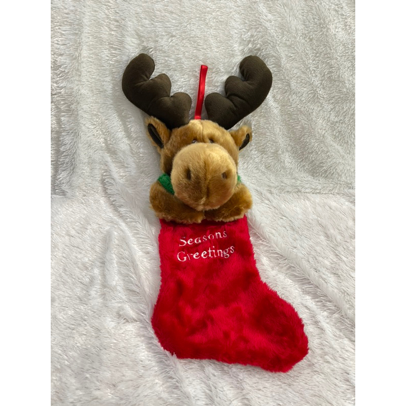boneka kantong Natal/kantong natal rusa/christmas stuff/christmas gift/christmas shock plush/boneka 