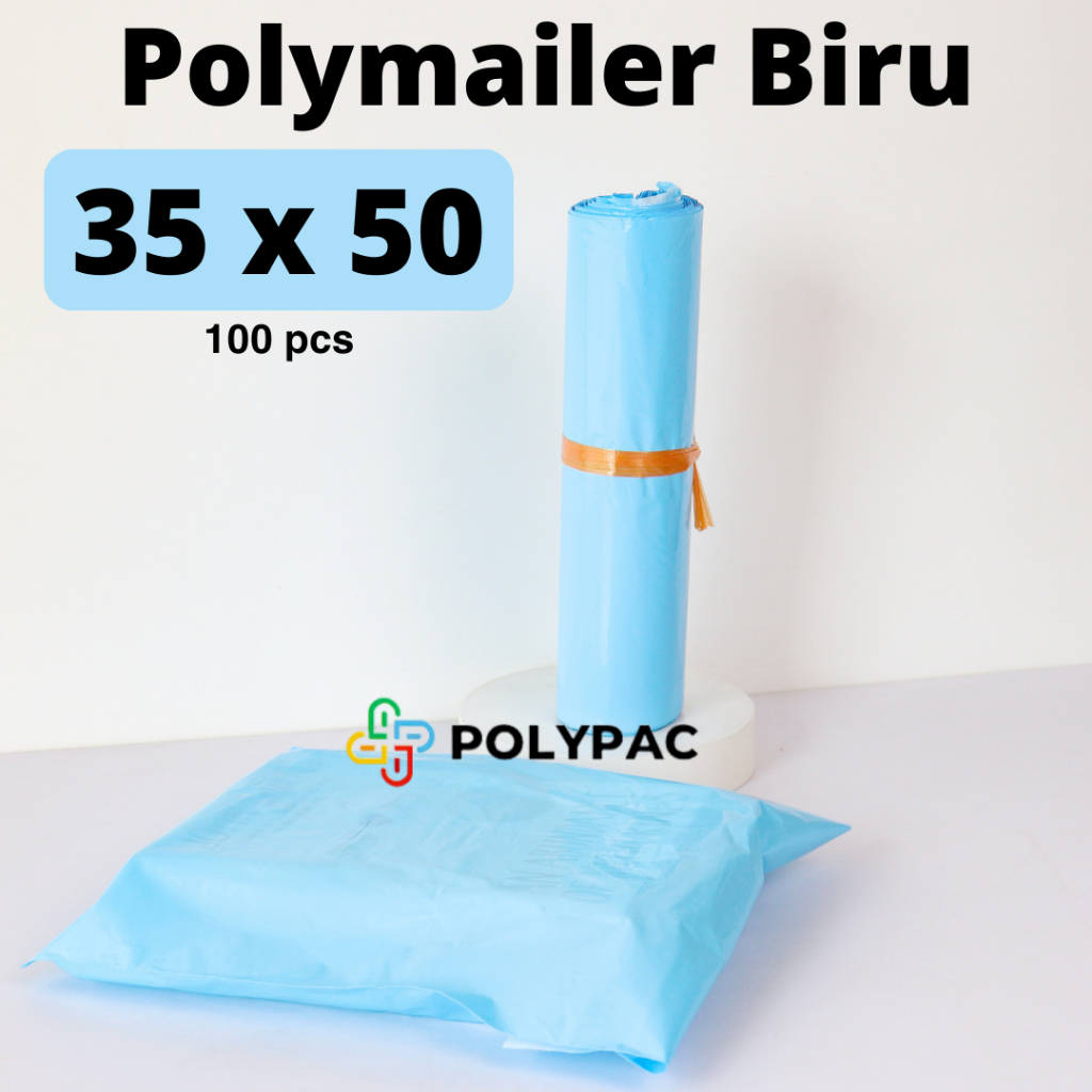 

Polymailer BIRU [35x50] isi 50 pcs - Polymailer Lem Warna Biru Premium