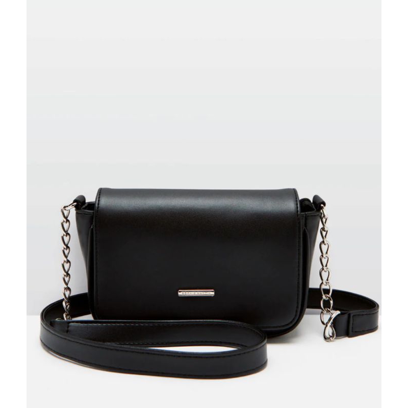 Tas sling bag wanita kekinian tas kulit hitam terbaru Sophie martin tas rantai tas smossian black,cr