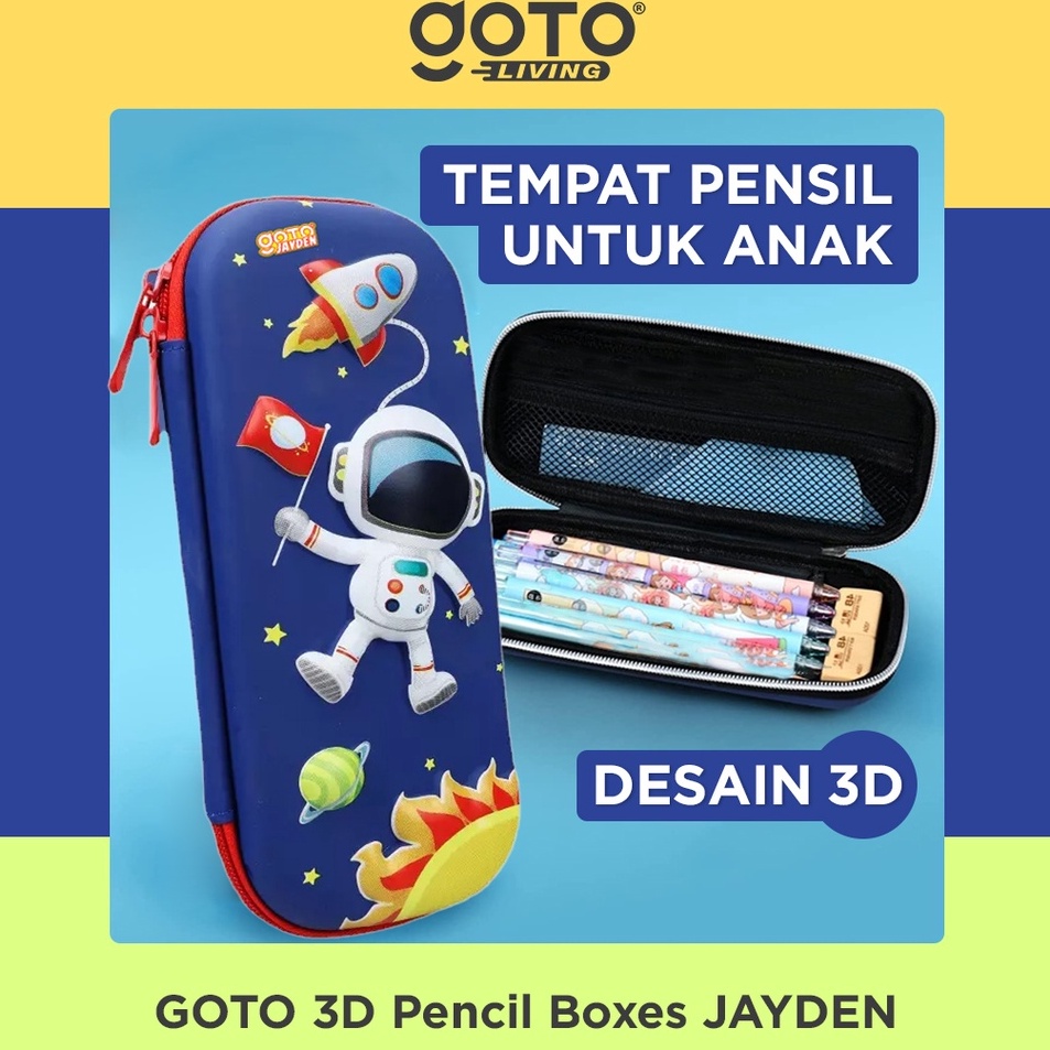 

Baru Goto Jayden Kotak Pensil Anak Tempat Alat Tulis 3D Karakter Timbul