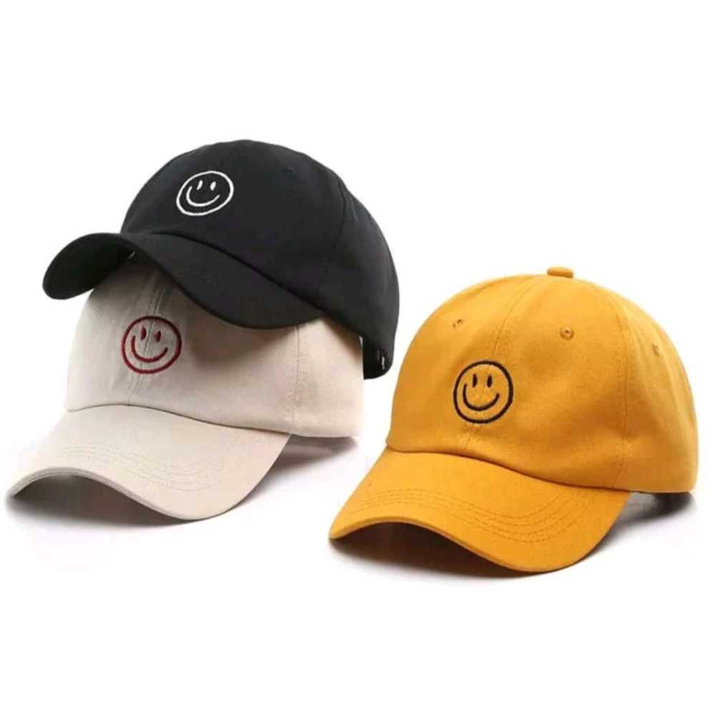 Termurah Topi Baseball Dengan Bordir Emoji Smile