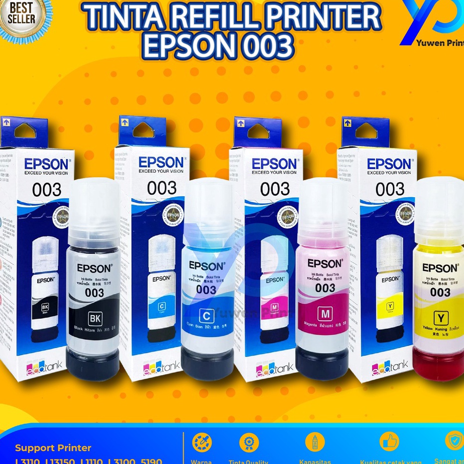 Baru Tinta Epson 003 Premium For Printer L3100 L5190 L3150 L3110 L1110