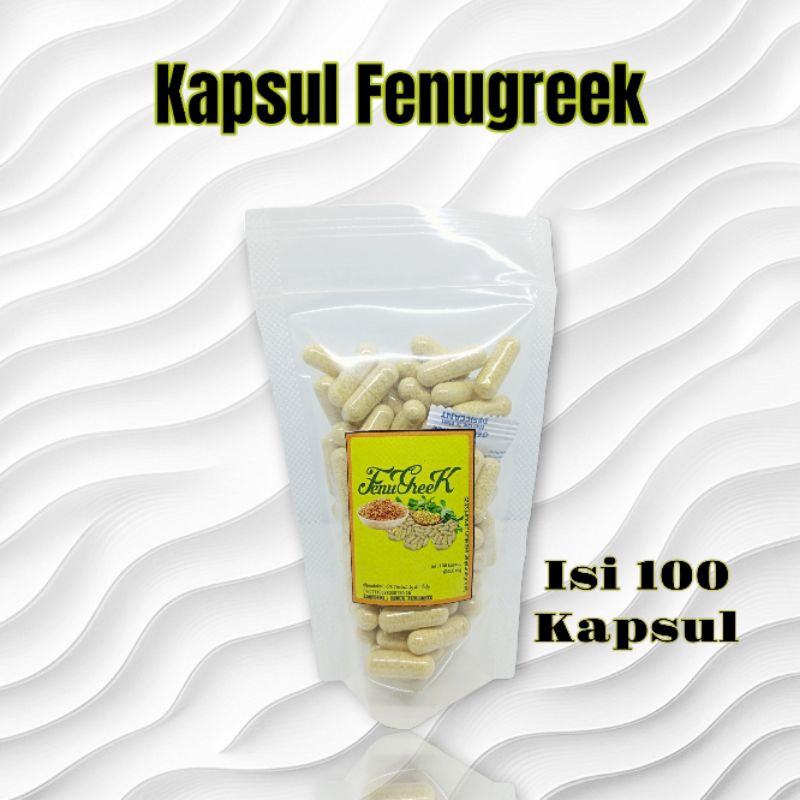 Kapsul Fenugreek Hulbah Klabet Pelancar Asi Booster Kemasan Pouch Isi 100 Kapsul