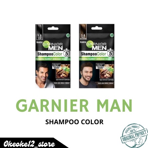 TIPE PMT860 PROMO Garnier Men Shampoo semir Color Hitam Alami dan Coklat Kehitaman ( Pewarna Rambut 