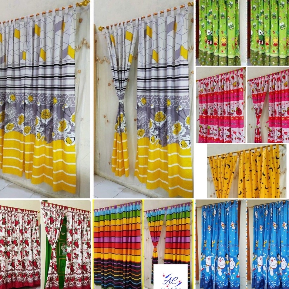 ←✻ Gorden pintu & gorden jendela poni rumbai model tali UK 80 x 200