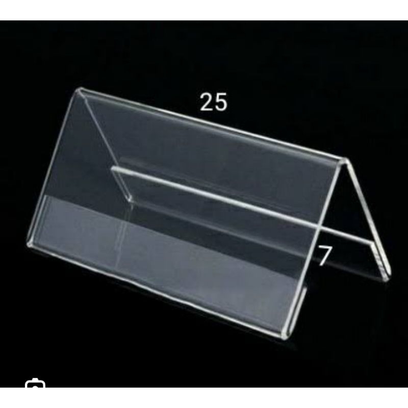 

akrilik bening papan nama segitiga 2sisi uk 7x25cm tebal 2mm