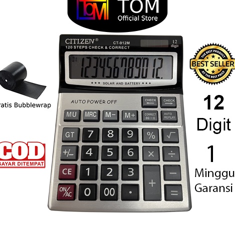 

Best Produk Kalkulator CT-912M 12 Digit - Calculator Check Dual 2 Power