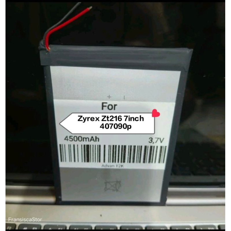 Batre For Tablet Zyrex Zt216 7 inch Batrai Tab zt 216 407090 30100100 Baterai tablet 7 inch 4500MAh 