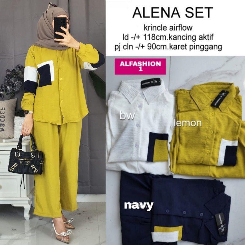 ALENA SET CRINKLE AIRFLOW LD 115 // ALENA SETELAN POLOS // ALENA ONE SET CRINKLE // SECEL ALENA SET 