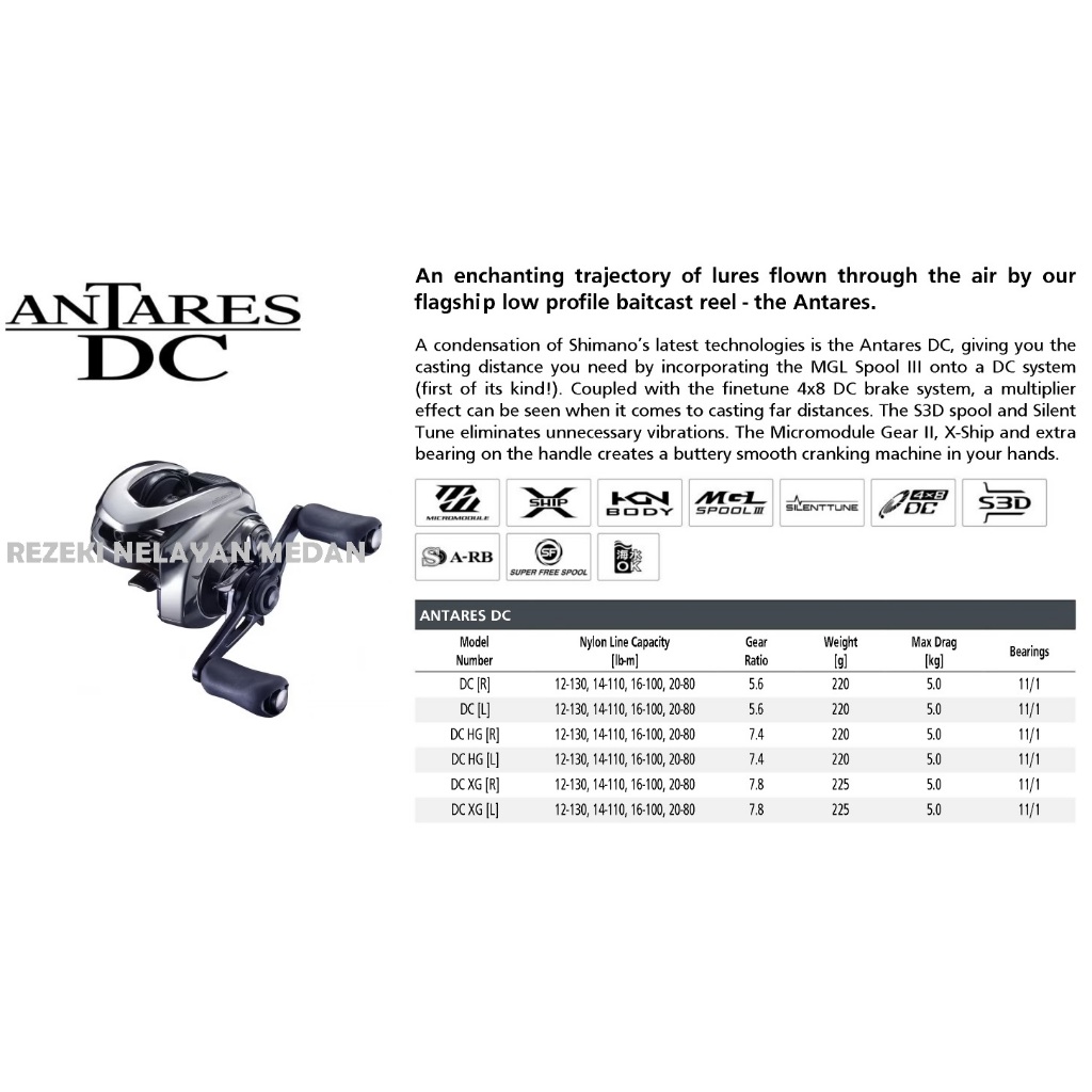 Reel Baitcasting SHIMANO ANTARES DC 2021 HGL/XGL | Garansi Resmi SHIMANO INDONESIA