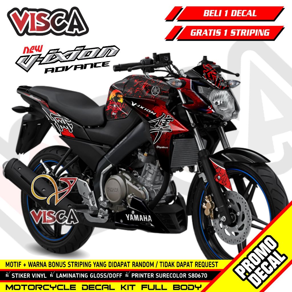 【Beli 1 Gratis 1】Decal Vixion New Advance 2016 Full Body - Stiker Motor Vixion New Advance 2016 Full