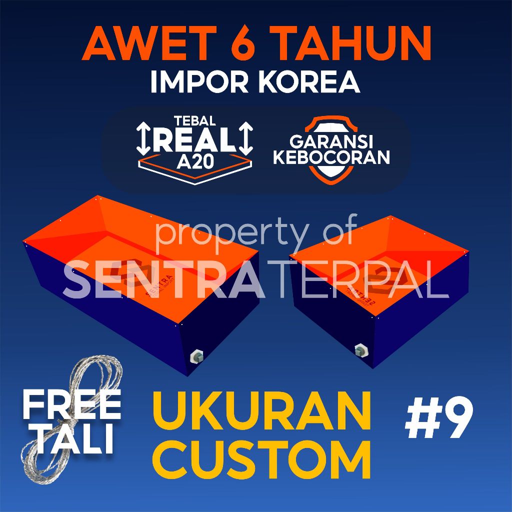 Terpal Kolam Terpal Ikan Tebal A20 / A15 / A12 / A8 Kolam Terpal Kotak Impor Korea Budidaya Ikan Lel