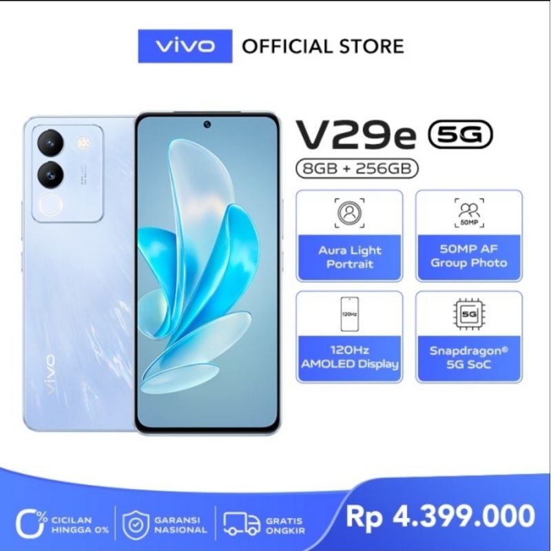 vivo V29e ram 8+8 /256 , 5G , 50Mp , snapdragon 5G