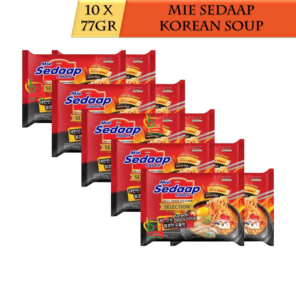 

10PCS Mie Sedaap Korean Kuah Spicy Soup Mie Sedap Selection