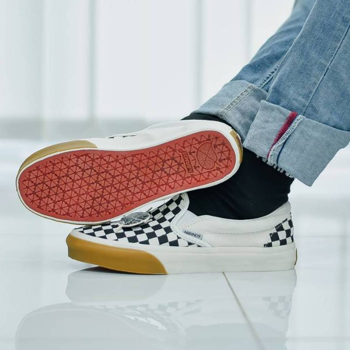 NOBRANDS FOOTWARE SLIP ON CATUR UNISEX ORIGINAL/SEPATU SELOP CHECKERBOARD ORIGINAL