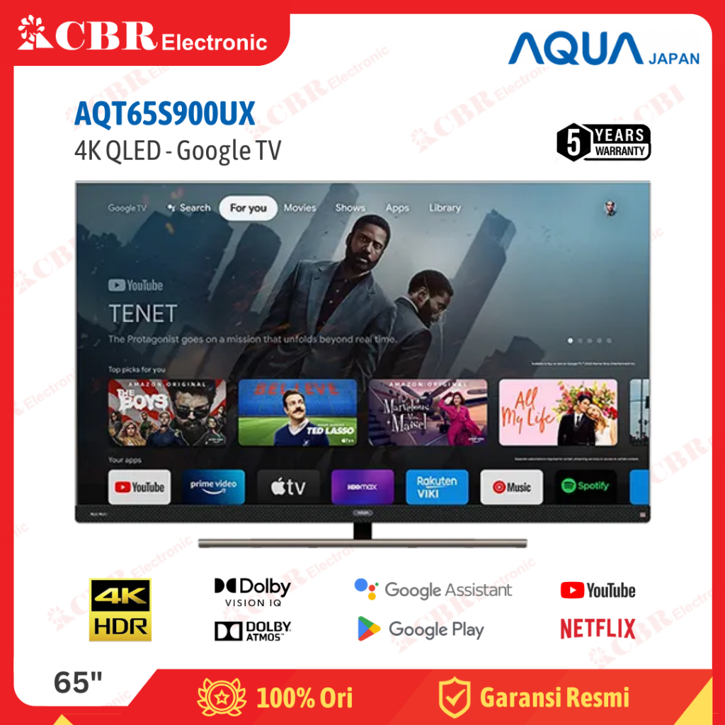 TV AQUA 65 Inch LED AQT65S900UX (4K-QLED-Google TV)