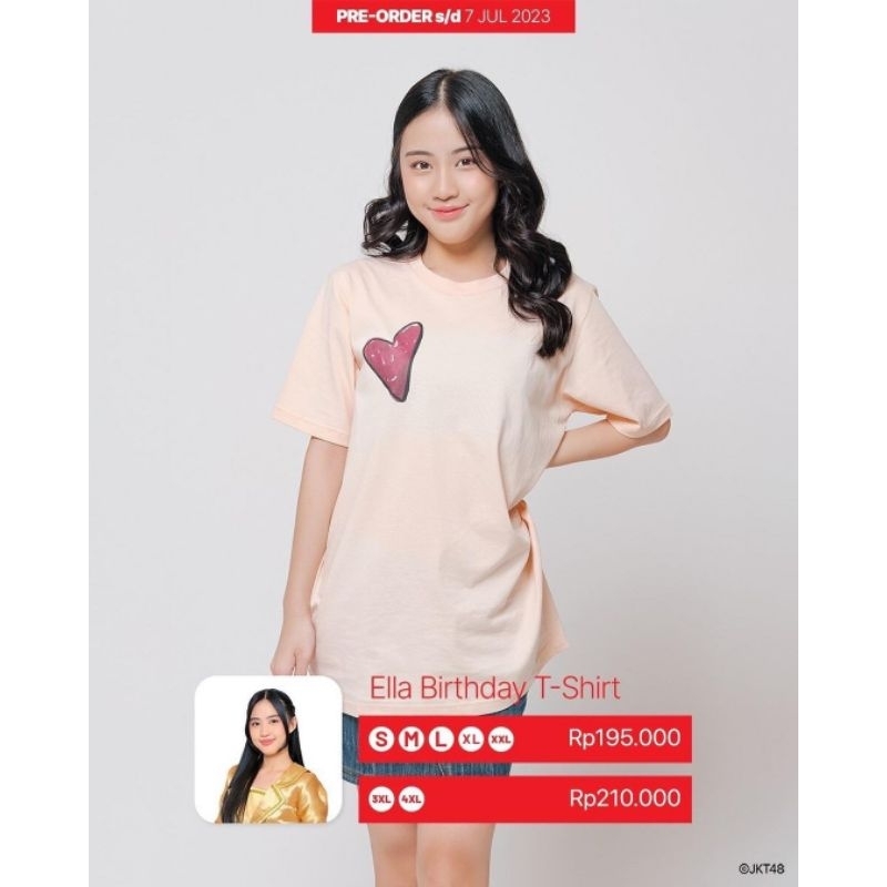 Kaos JKT48 Birthday T-Shirt Ella 2023 - Ivory