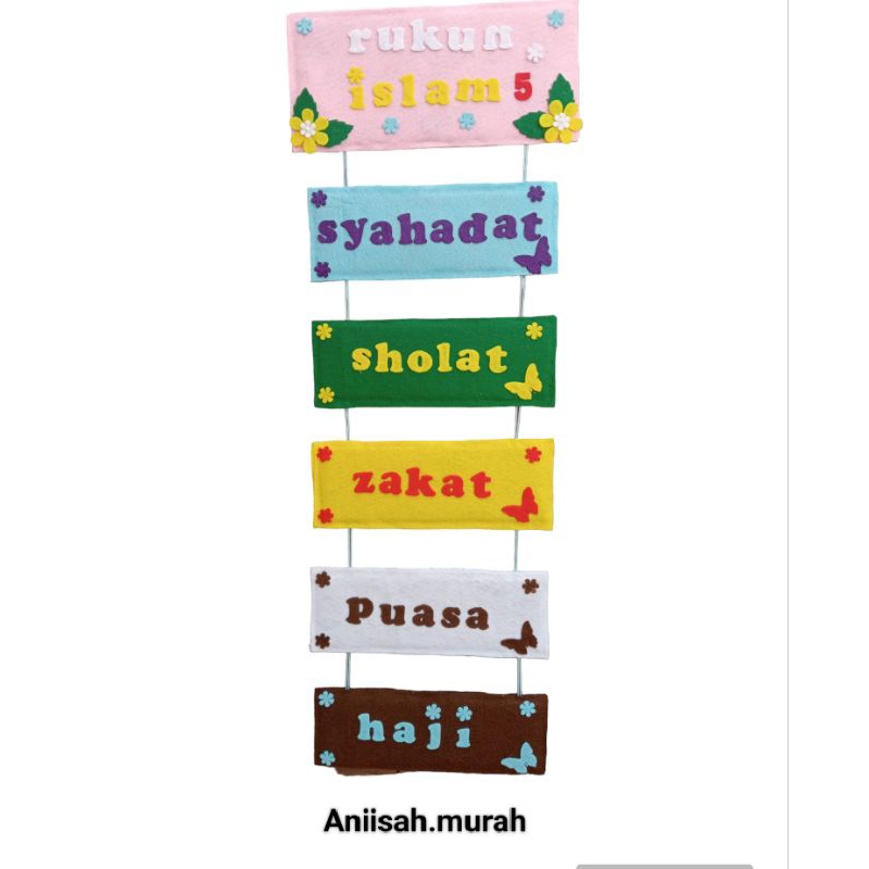 hiasan dinding rukun Islam dari flanel