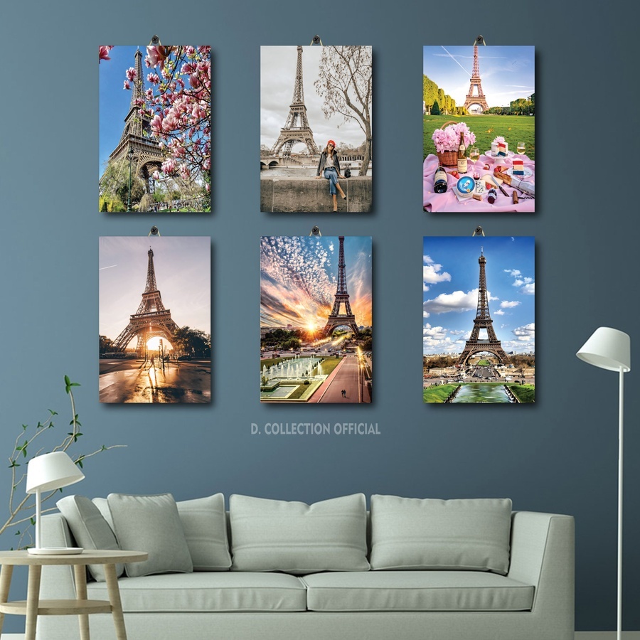 Poster Ruangan Gambar Paris 20X30 | Pajangan Ruangan Murah Eifel Grand Prix | Dekorasi Kamar Pria | 