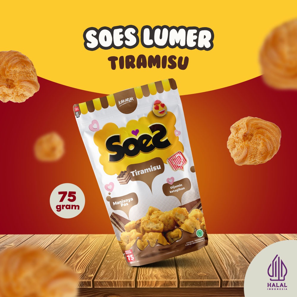 

Kakarak - Soes Lumer Rasa Tiramisu - Camilan Sus Kering Tiramisu - 75gr