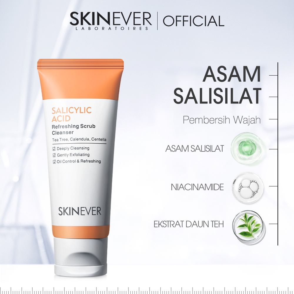 SKINEVER  Pemutih dan Pelembab Facial Wash Cleanser For Sensitive Skin Pembersih Wajah Pencuci Muka Oil Control encerahkan dan Melembabkan Wajah with Ceramide Niacinamide