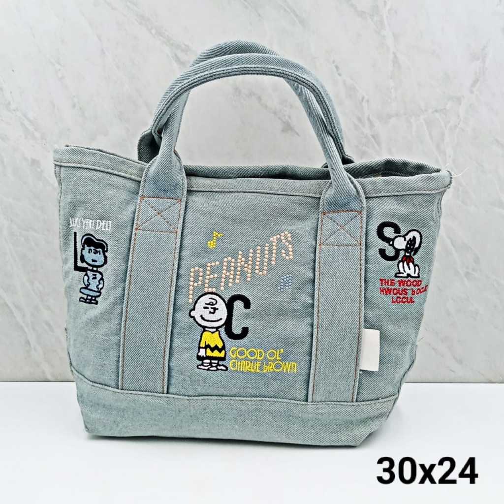 TAS TENTENG SNOOPY  TAS JEANS SNOOPY  TAS IMPOR WANITA  TAS TENTENG SNOOPY JEANS