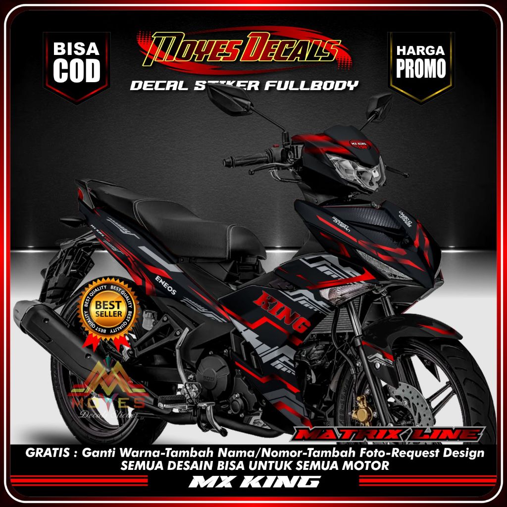 TERLARIS Decal mx King New Fullbody Stiker Hologram Mx Design Matrixline Terbaru