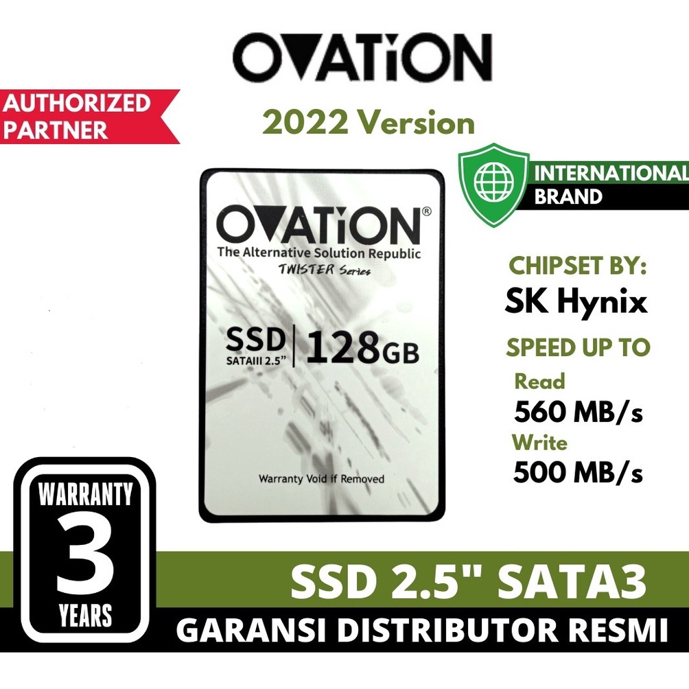 Best produk OVATION SSD 128GB / 256GB / 512GB / 1TB 2.5" SATA3 SSD Internal SSD SATA GARANSI RESMI 8ED