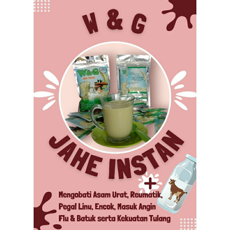 

Jahe susu W & G Jahe Instan, untuk pegal linu, asam urat, rematik dll