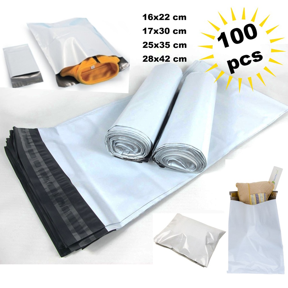 

Motif Terkini.. TERMURAH 25x35cm PUTIH polymailer import TEBAL packing bag plastik online shop olshop amplop plastik 0GP