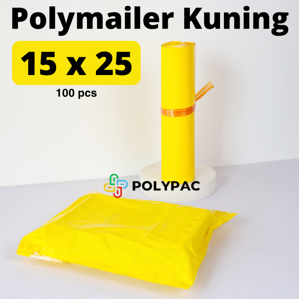 

Polymailer KUNING [15x25] isi 100 pcs - Polymailer Lem Warna Kuning Premium
