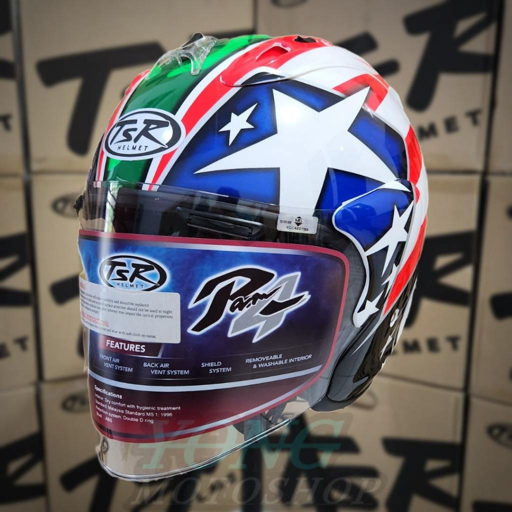 Helm TSR Ram 4 Nicky Hayden GP Original Half Face TSR Helmet Ram4