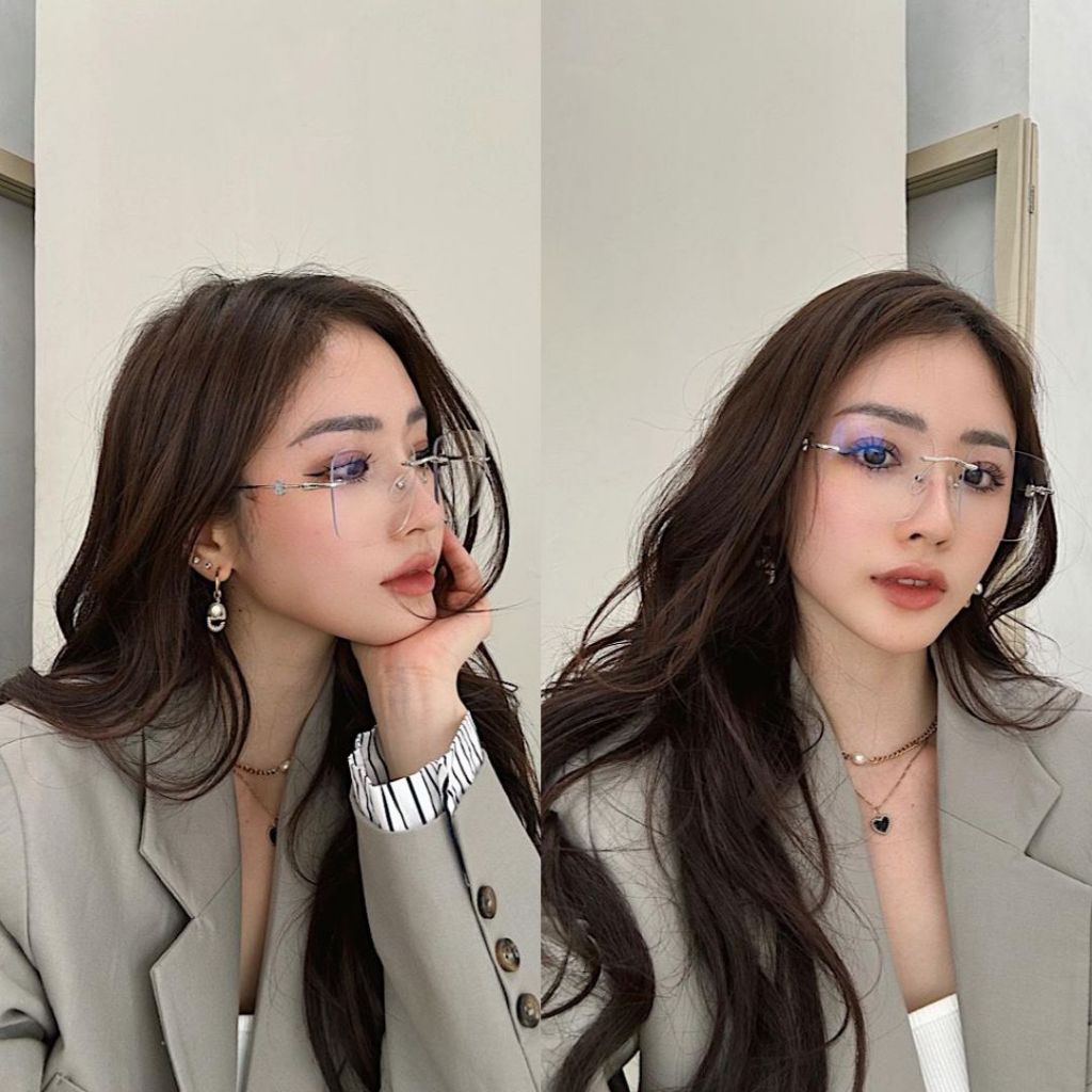 Pooh Rimless blueray bluechromic | kacamata antiradiasi optik marchoptic vilisu felbe bisa minus/tdk