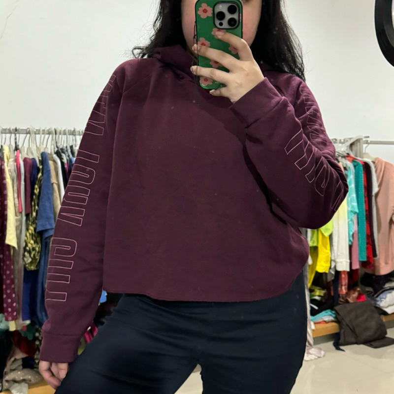 Aeropostale Maroon Crop Hoodie