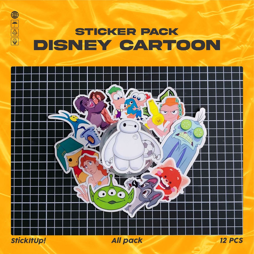 

COD✨ StickItUp Stiker Pack Disney Cartoon Lucu Colorfull Keren Untuk Koper Laptop Skateboard