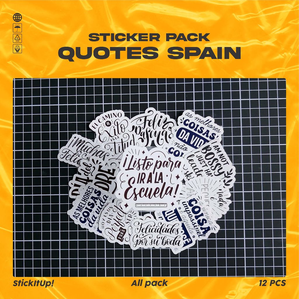 

COD✨ StickItUp Stiker Pack Ungkapan Motivasi Spanyol Aesthetic Colorfull Keren Untuk Koper Laptop Skateboard