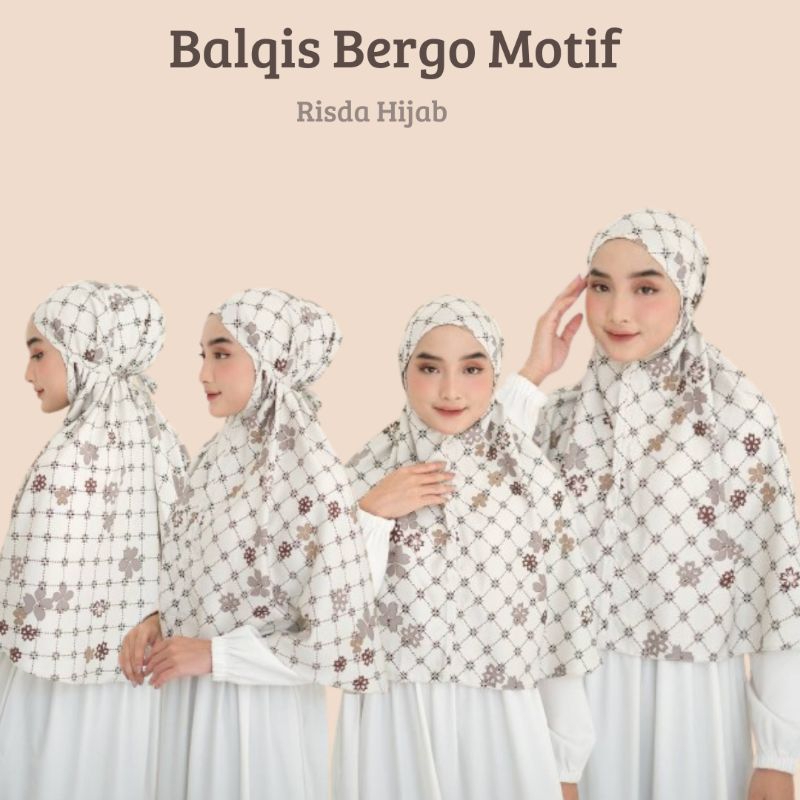 Hijab Balqis Bergo Motif l Hijab Motif Bunga l Hijab motif l Hijab Balqis l Hijab Simpel
