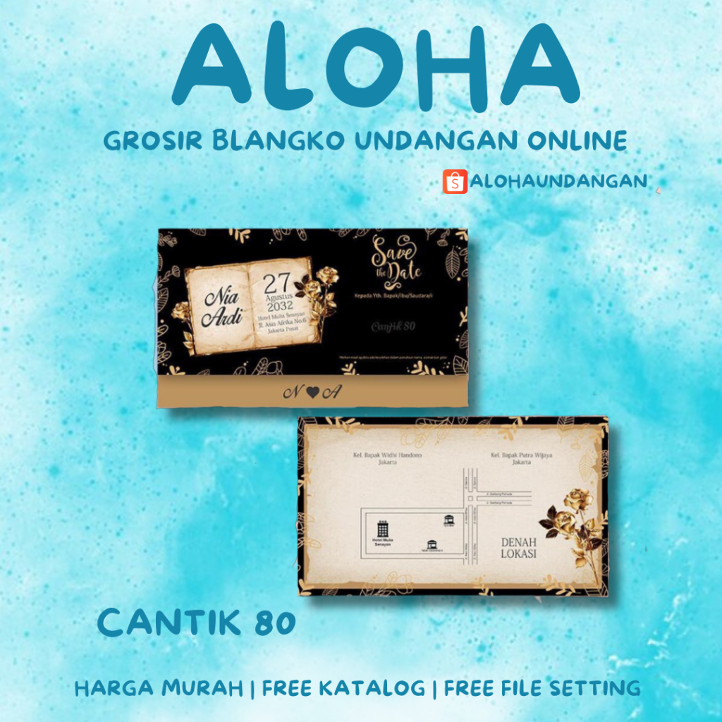 BLANGKO UNDANGAN CANTIK 80 | Blangko Undangan kosong | Kertas Undangan Kosong | Undangan Murah | Alo