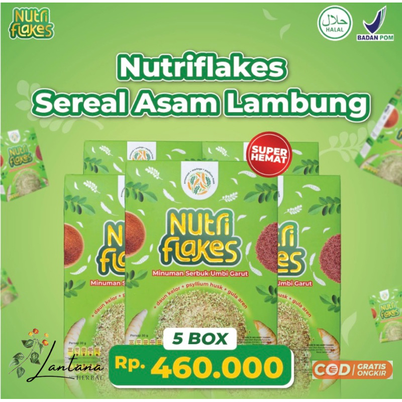 

NUTRIFLAKES Paket Sembuh Asam Lambung dan pencernaan - Isi 5 Box