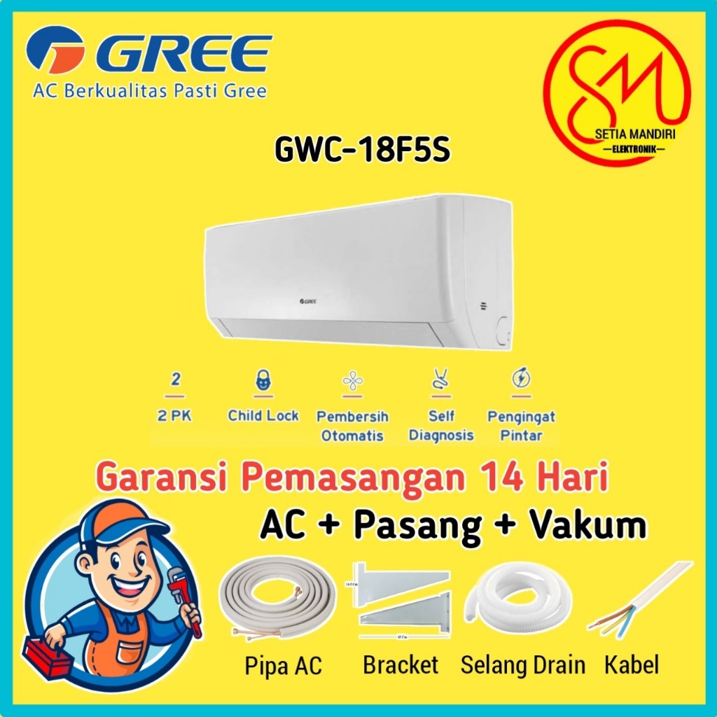 AC GREE 2 PK Split Inverter GWC-18F5S F5 Series 2PK R32