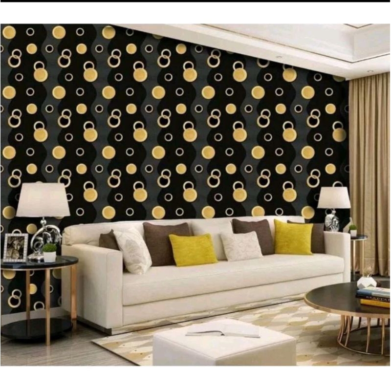 Wallpaper Dinding Hitam Ring Gold Wallpaper Dinding Ruang Tamu Aestetic Wallpaper Ruang Tamu Minimalis