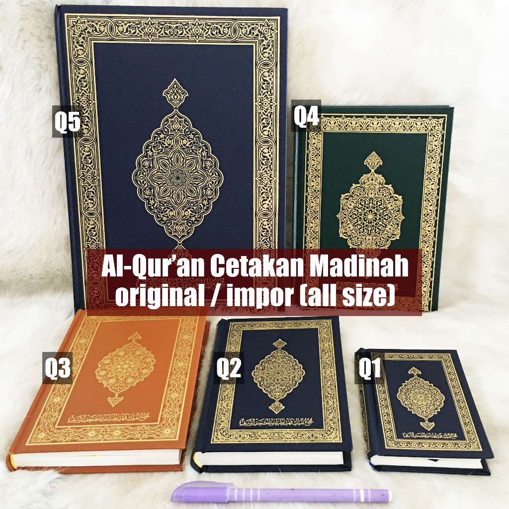 Al-Quran Cetakan Madinah Original Impor (All Size) Q1 Q2 Q3 Q4 Q5