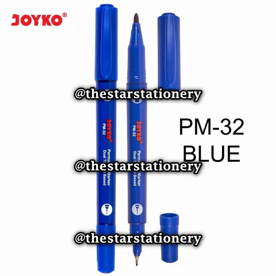 

(1 Biji) GROSIR Permanent Marker Joyko PM-32 Dual Tip / Spidol Permanent Marker Joyko PM32