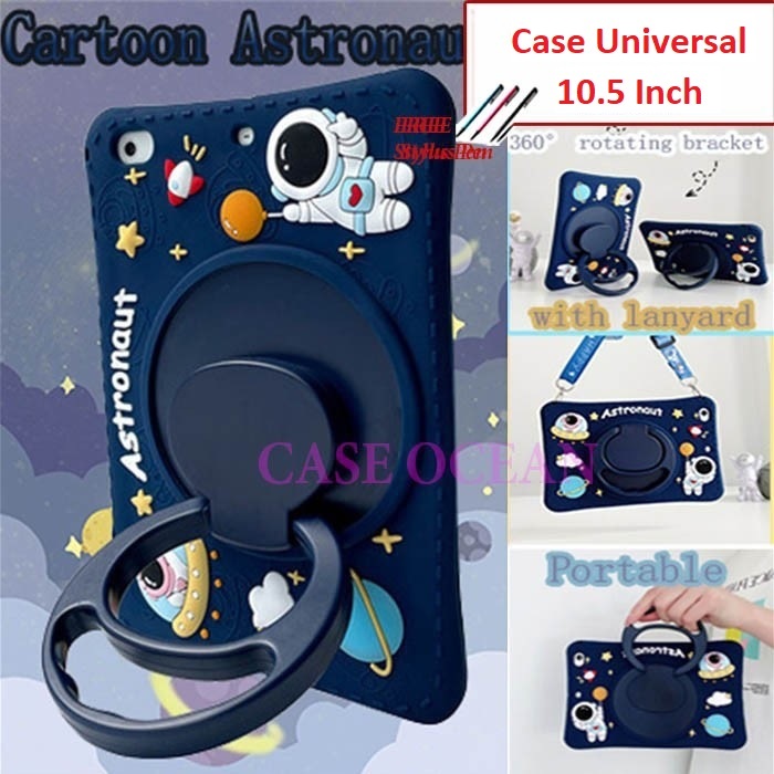 Olike Edu Tab E3 10 SoftCase Soft Case Cover Anak Kids Rotating Astronot Lucu Standing Casing Kuat