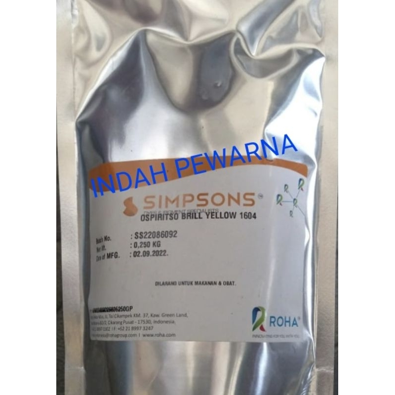 TERMURAH Pewarna minya kuning tua/ Ospiritso brill yellow-1604 merek simpsons